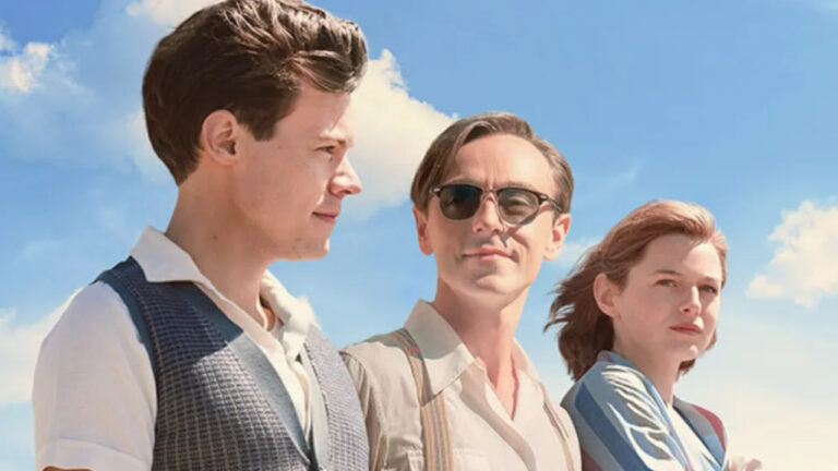 Harry Styles, Emma Corrin e David Dawson em "My Policeman" (Foto: Reprodução)